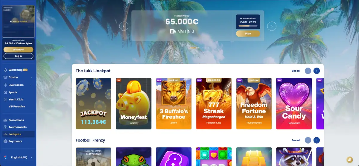 Lukki Casino Jackpot